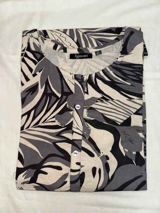 Monochrome Flora Short Kurti #RSK2002